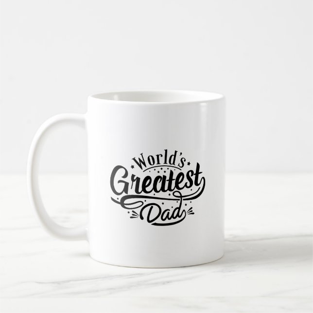 Mug Le Plus Grand Papa Typographie Du Monde (Gauche)