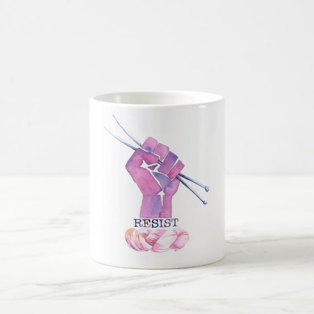Mug Le poing de puissance de tricot, fil, résistent (Centre)