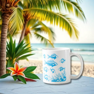 Mug Le poisson sous l'eau style pêcheur tendance