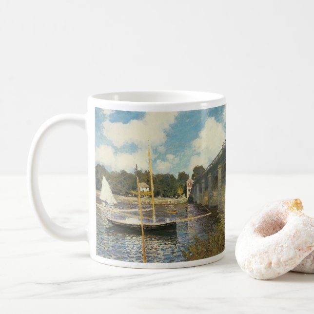 Mug Le pont routier à Argenteuil par Claude Monet (Avec donut)