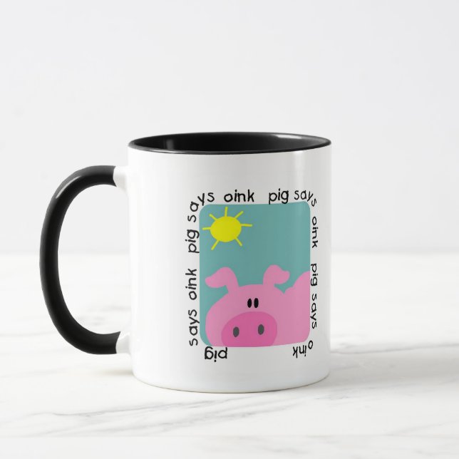Mug Le porc indique krouik-krouik le T-shirts et les (Gauche)