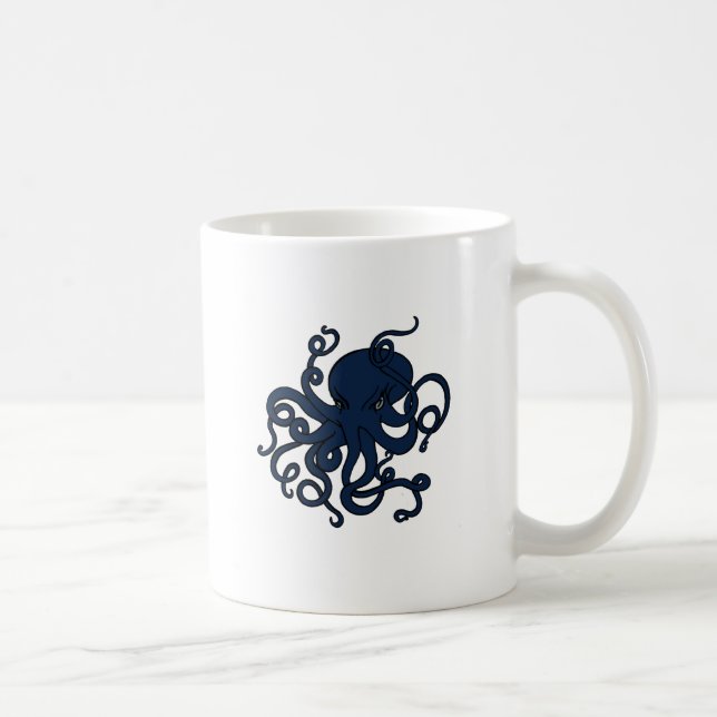 Mug Le poulpe bleu conçoivent en fonction du client (Droite)