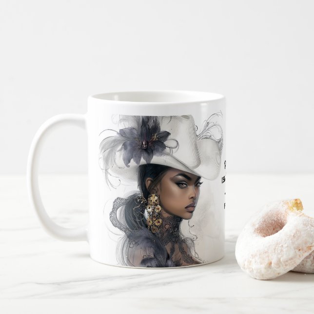 Mug Le pouvoir n’est pas fort, il est bien positionné (Avec donut)