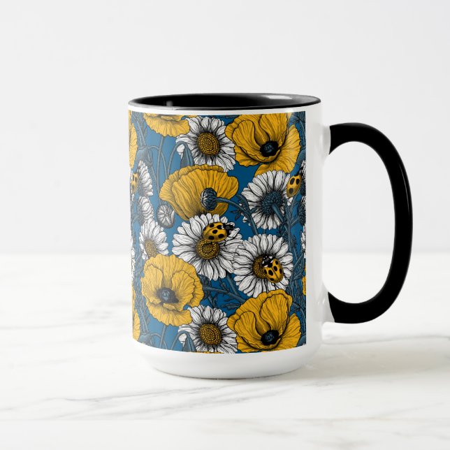 Mug Le pré en jaune et bleu (Droite)