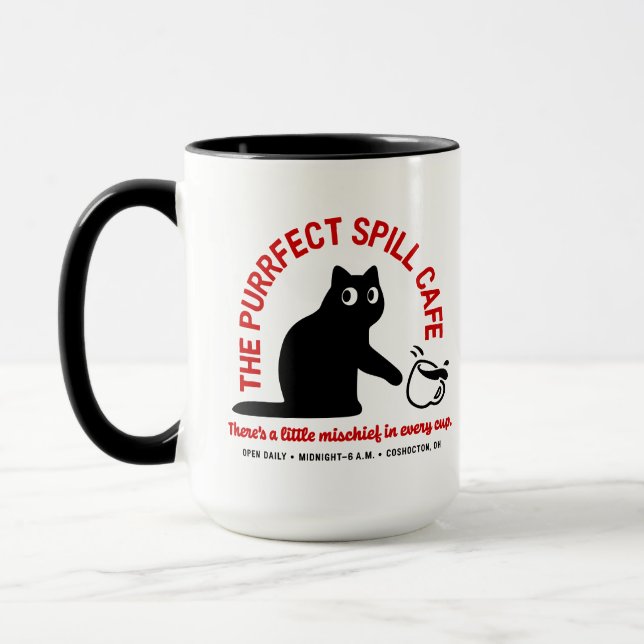 Mug Le Purrfect Spill Cafe 15 oz. Combo (Gauche)