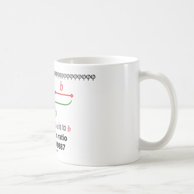 Mug Le rapport d'or (mathématiques 1,6180339887) (Droite)