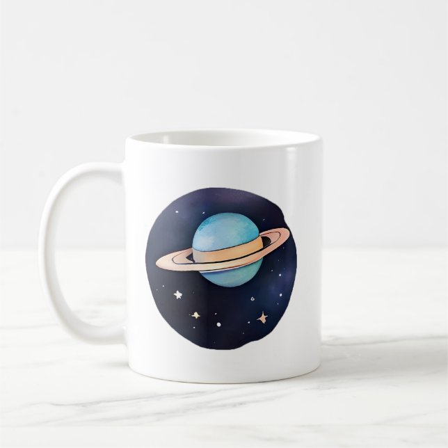 Mug Le rayonnement de Saturne en aquarelle (Gauche)