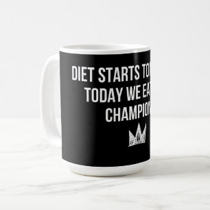 Mug Le régime commence demain - Aujourd'hui on mange c