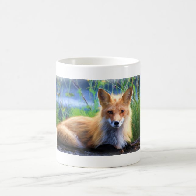 Mug Le renard rouge se dresse dans l'herbe Pittoresque (Centre)