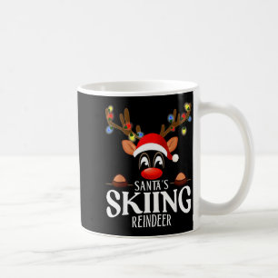 Mug Le renne skieur du Père Noël en pyjama de Noël amu