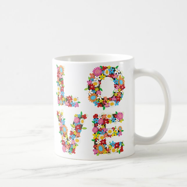Mug Le ressort d'AMOUR fleurit Valentine romantique (Droite)