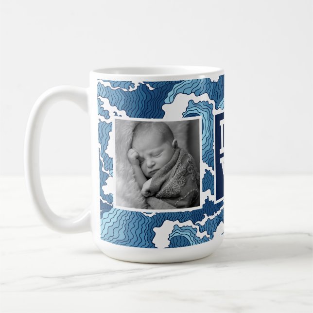 Mug Le résumé ondule l'AMOUR de | avec des photos (Gauche)