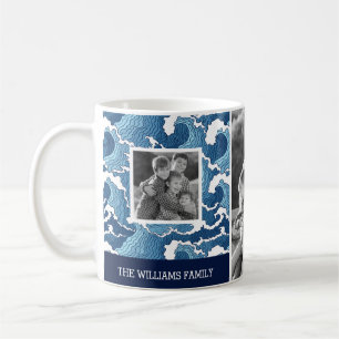 Mug Le résumé ondule les photos de famille de et le