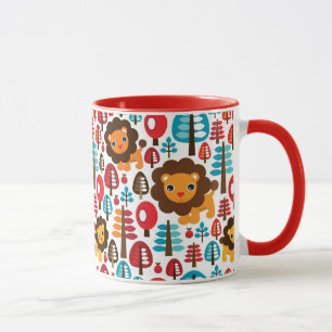 Mug le rétro lion mignon badine l'illustration