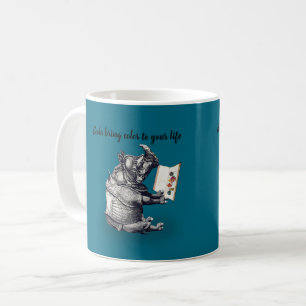 Mug Le rhinocéros lecteur aime les livres