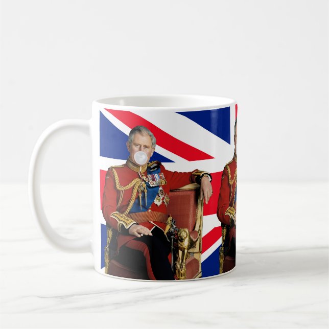 Mug Le roi Charles Blown White Buble chewing Drapeau b (Gauche)