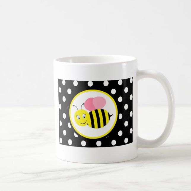 Mug Le ronflement gaffent l'abeille - rose/noir (Droite)