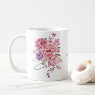 Mug Le rose fleurit la prière sainte de Memorare de