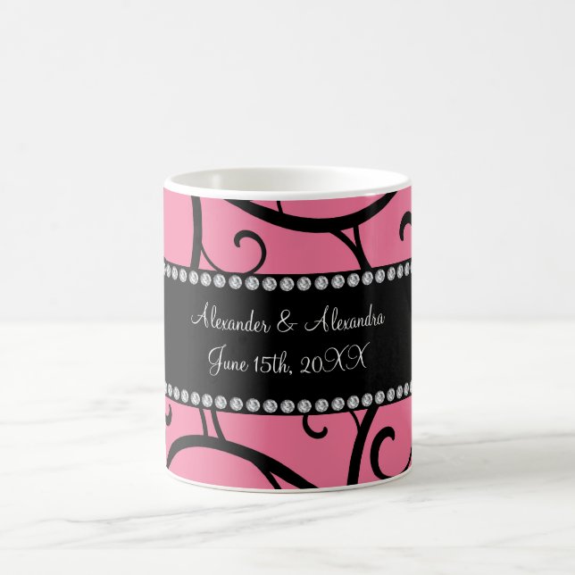 Mug le rose tourbillonne des faveurs de mariage (Centre)
