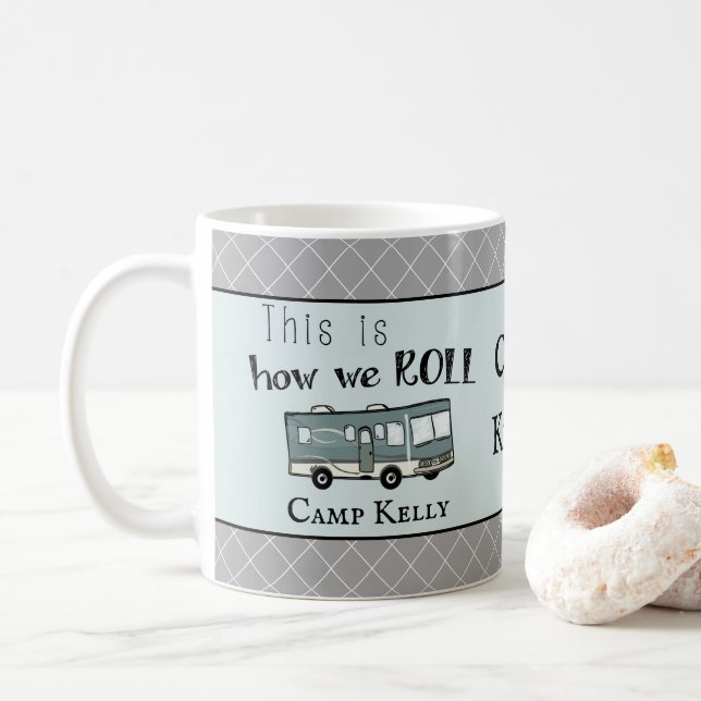 Mug Le rv campant mignon "ceci est comment nous (Avec donut)
