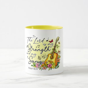 MUG "LE SEIGNEUR EST MA FORCE ET MA CHANSON" GUITAR