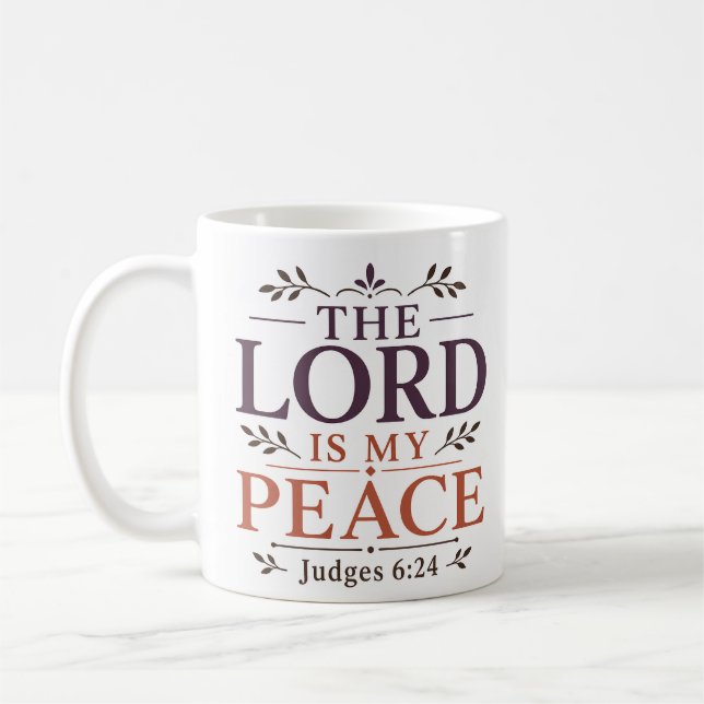 Mug Le Seigneur Est Ma Paix Foi Chrétienne Classique (Gauche)