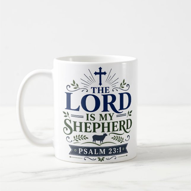 Mug Le Seigneur Est Mon Berger Citation Scripturaire Q (Gauche)