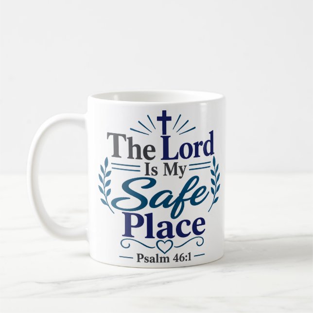 Mug Le Seigneur est mon refuge Citation basée sur les  (Gauche)