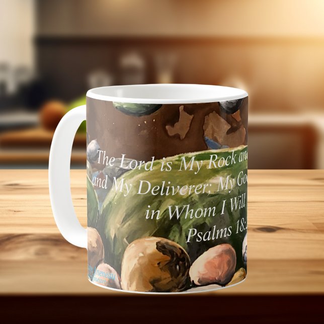 Mug Le Seigneur est mon rocher; Œuvre originale Psaume (Créateur téléchargé)