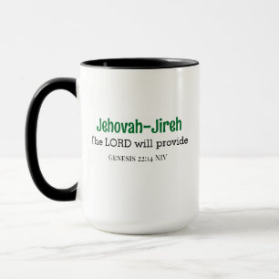 Mug Le Seigneur fournira la Bible Verse Vert et Noir