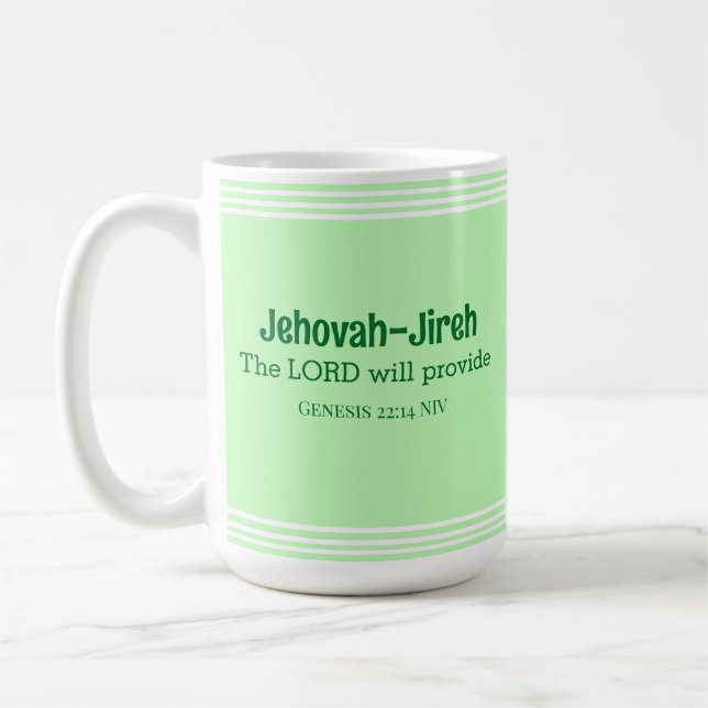 Mug Le Seigneur Fournira La Bible Verse Vert Lumière (Gauche)