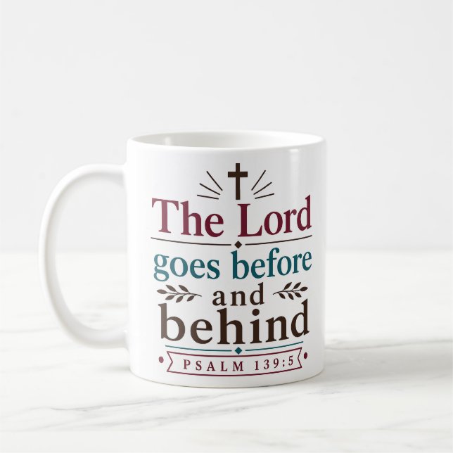 Mug Le Seigneur Va Devant Et Derrière Vérité Biblique (Gauche)