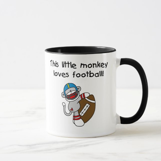 Mug Le singe de chaussette aime le football (Droite)
