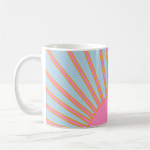 Mug Le Soleil 02 Retro Soleil Rose Et Bleu Soleil
