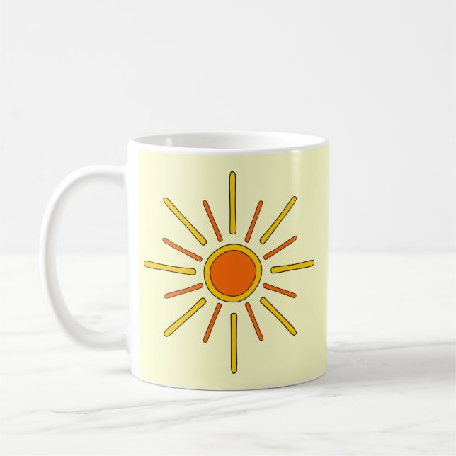 Mug Le soleil d'été. Jaune et orange (Gauche)