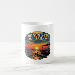Mug Le Soleil Se Couche Nous Naviguons Sur Vintage Océ