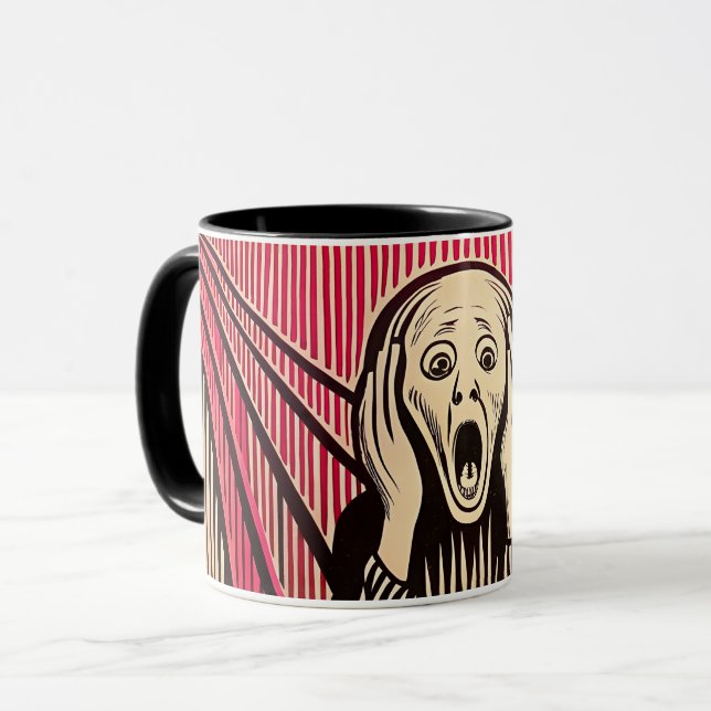 Mug Le style d'illusion d'optique Scream MUNCH BAUHAUS (Devant gauche)