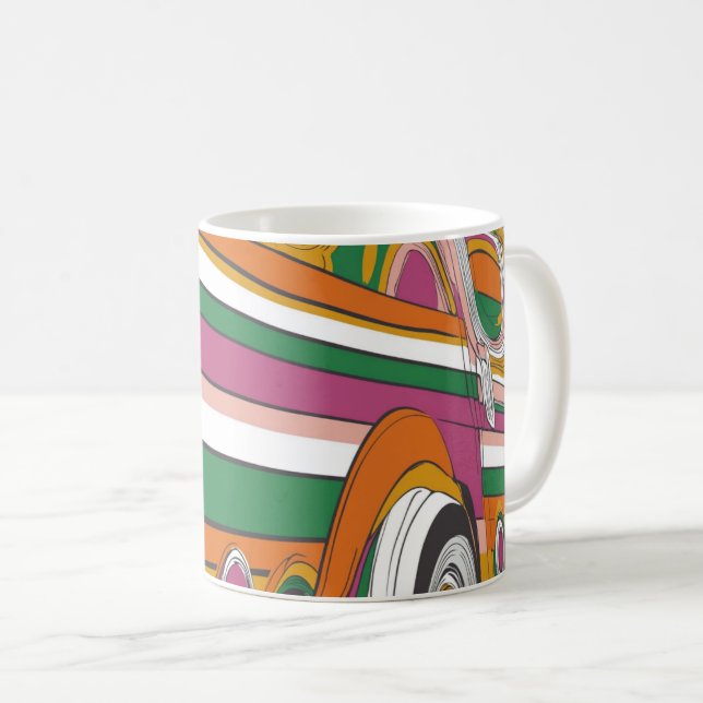 Mug le style psychédélique ou pop-art rappelle  (Devant droit)