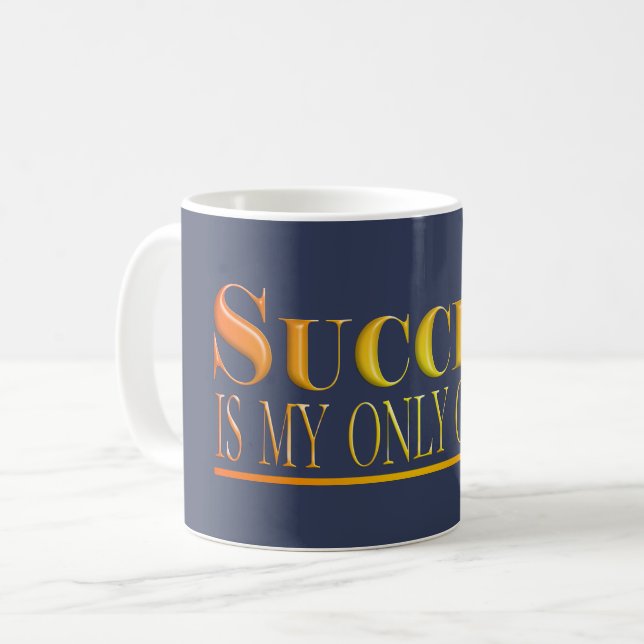 Mug Le succès est ma propre option affiche rouge (Devant gauche)