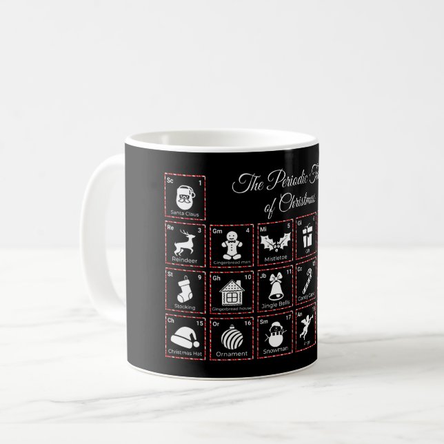 Mug Le Tableau Périodique de Noël (Devant gauche)