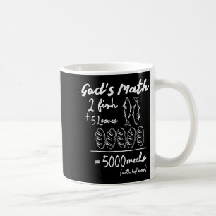 Mug Le Tee Math de Dieu 2 Poissons 5 pains 5000 Repas 