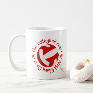 Mug le terrain de volley-ball rouge blanc est mon endr