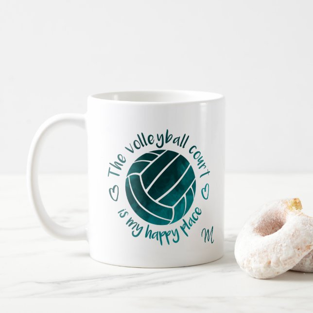 Mug Le terrain de volley est mon joyeux endroit sombre (Avec donut)