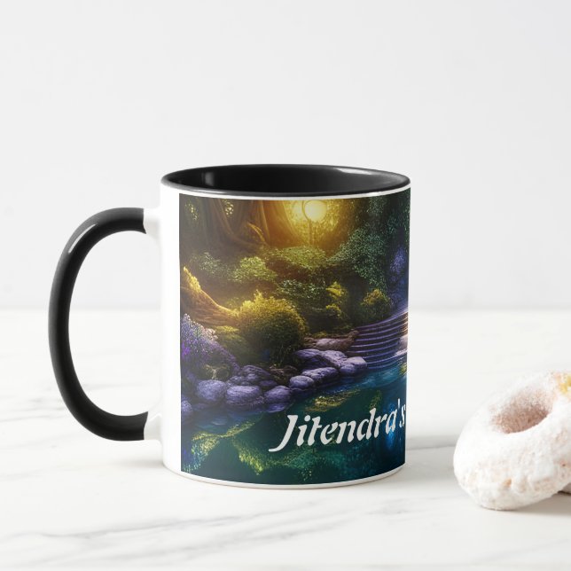 Mug Le thé du matin de Jitendra (Avec donut)