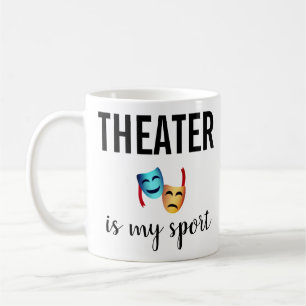 Mug Le théâtre est mon sport, masque émoticônes é