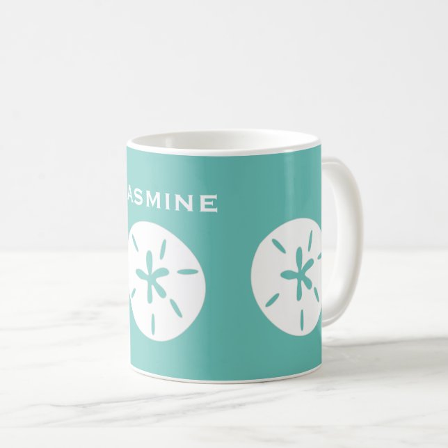 Mug Le thème de plage de motif du dollar de sable (Devant droit)