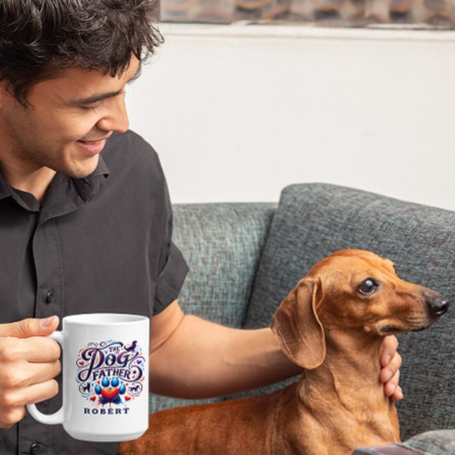 Mug Le thème du père du chien personnalisé (Créateur téléchargé)