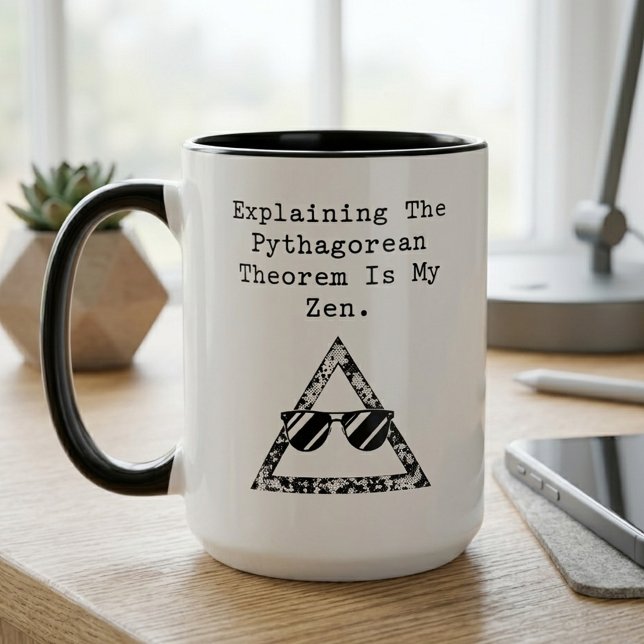Mug Le théorème de Pythagore est mon gourou de zen mat (Créateur téléchargé)