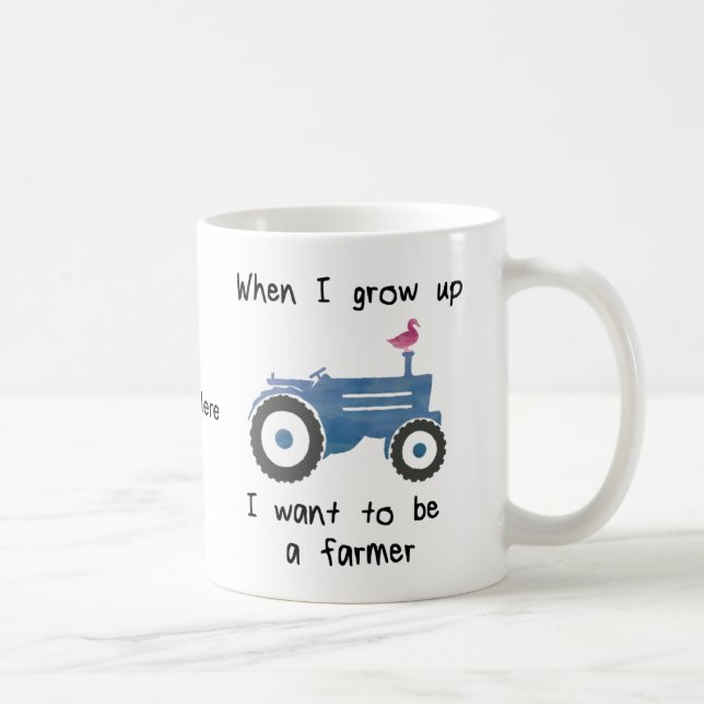 Mug Le tracteur et le Canard-Je bleus veulent être un (Droite)