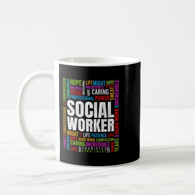 Mug Le travail social fait drôle Graphique du travail  (Gauche)